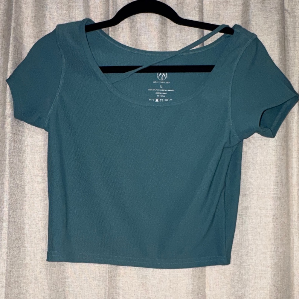 Elegant Teal Short Sleeve Women's Top